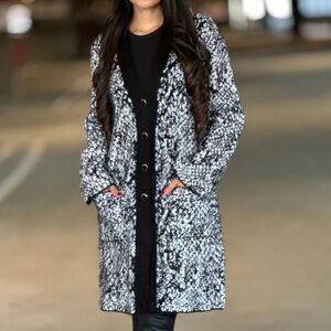 Big Button-down Snake Print Cardigan